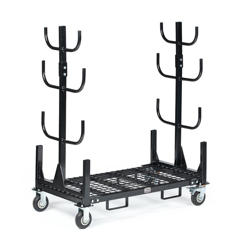 Titan Attachments Mobile Conduit Lumber and Pipe Rack with Eight Bins