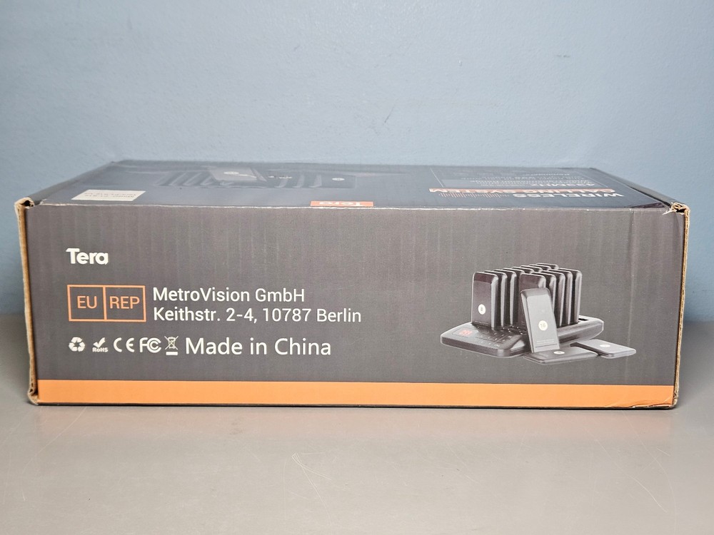 Tera Wireless Calling System - 16 Rechargeable Restaurant Pagers - New in Box!