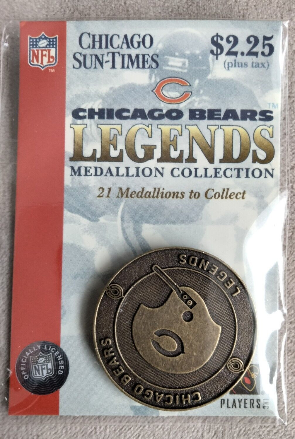 RICHIE PETTIBON CHICAGO BEARS LEGENDS 2004 Medallion Coin New NOS