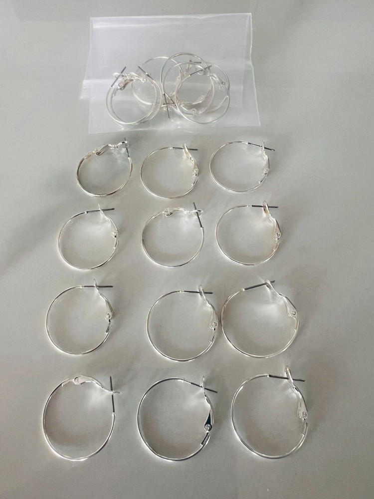 Silver earring findings lot