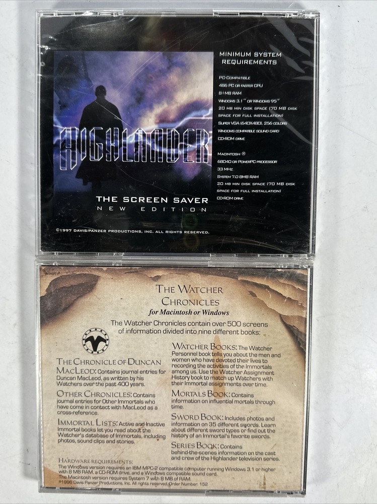 Highlander: The Watcher Chronicles & The Screen Saver New Edition | PC CD-ROM
