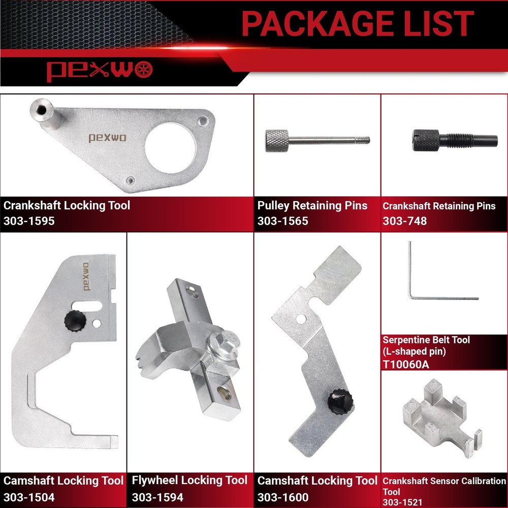 pexwo Engine Camshaft Timing Locking Tool Set for For 2.0 Ecoboost Engines