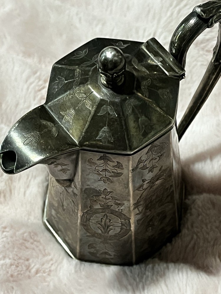 N. Harding Silver Syrup Pitcher