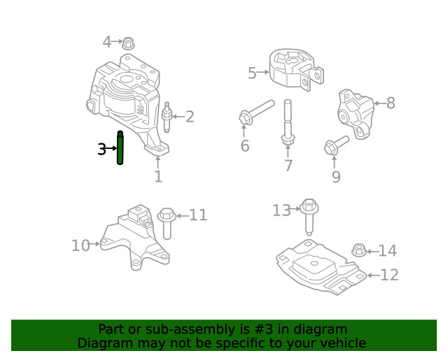 Genuine Ford Engine Mount Stud W706992-S442