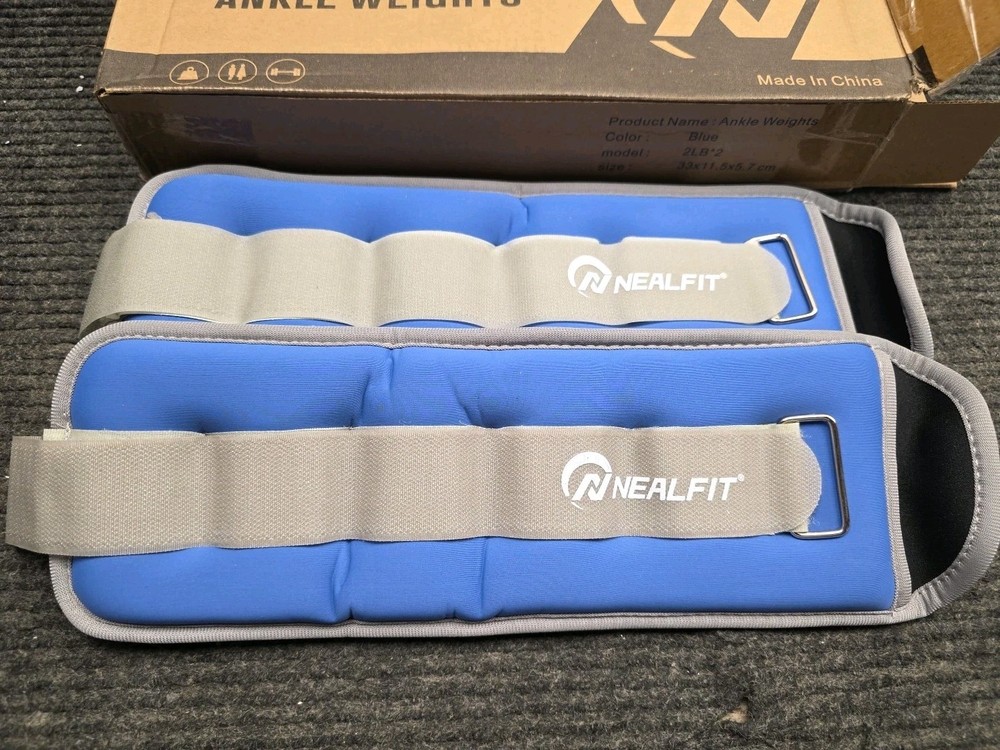 NEALFIT Ankle Weights Set 2 Lbs Each Blue