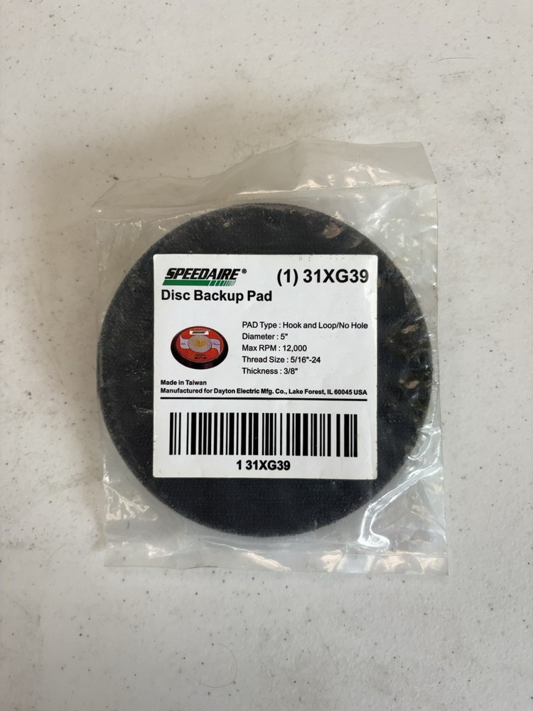 Speedaire Disc Backup Pad 5" Hook-and-Loop 31XG39