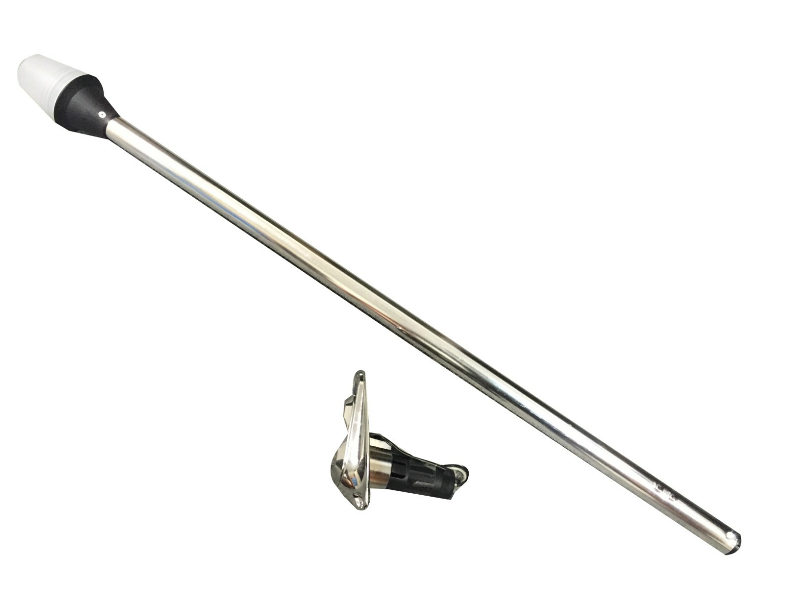 Marine Boat Navigation All-Round White Stern Pole Light 24", 2-Prong Chrome Base