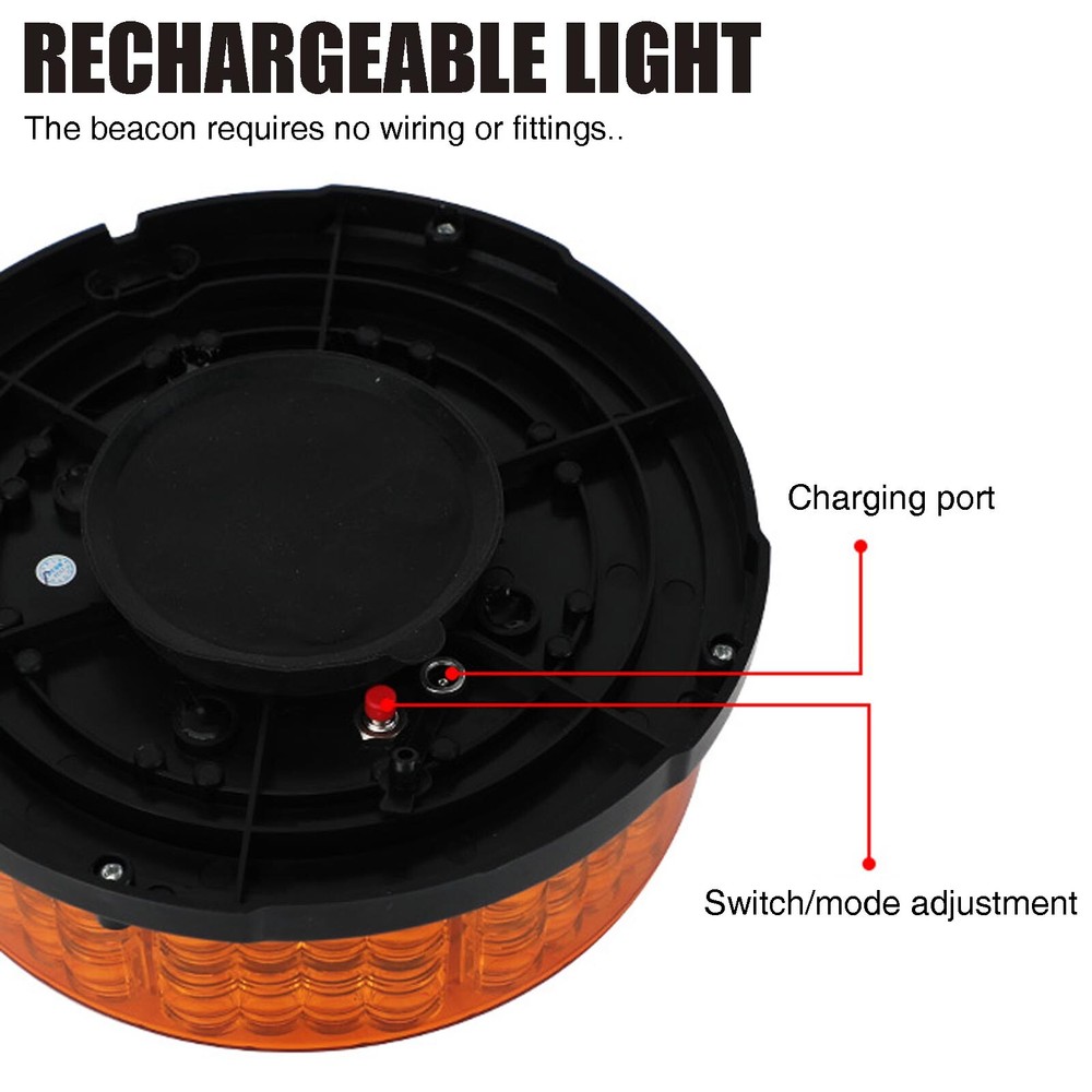 Wireless Beacon Light Flashing Rechargeable Strobe Rotating Hazard Magnetic Lamp