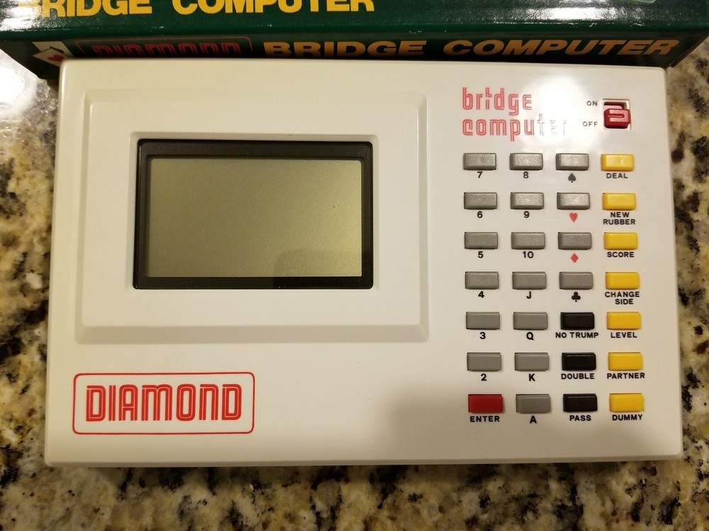 Vintage Diamond Handheld Bridge Computer Game With Box & Instructions 80s