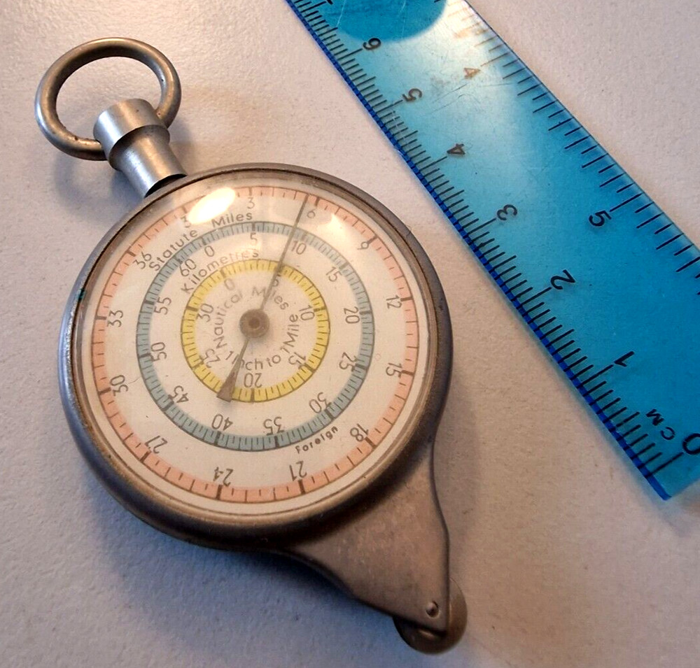 Vintage Enbesco opsimeter map measuring wheel double sided