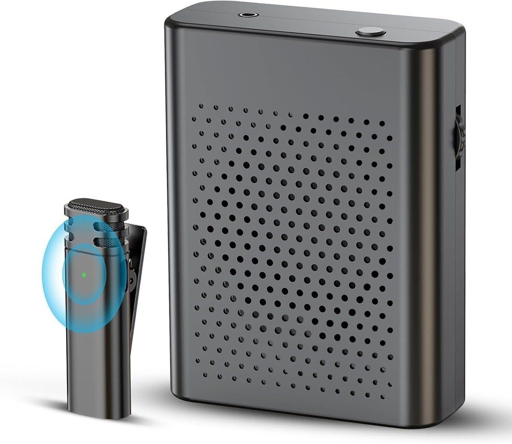 Wireless Lavalier Microphone System, Portable Voice Amplifier, Hands-Free, Long