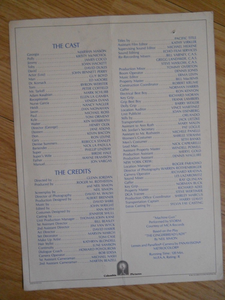 NEIL SIMON Autographed " Only When I Laugh " 1981 World Premier Program