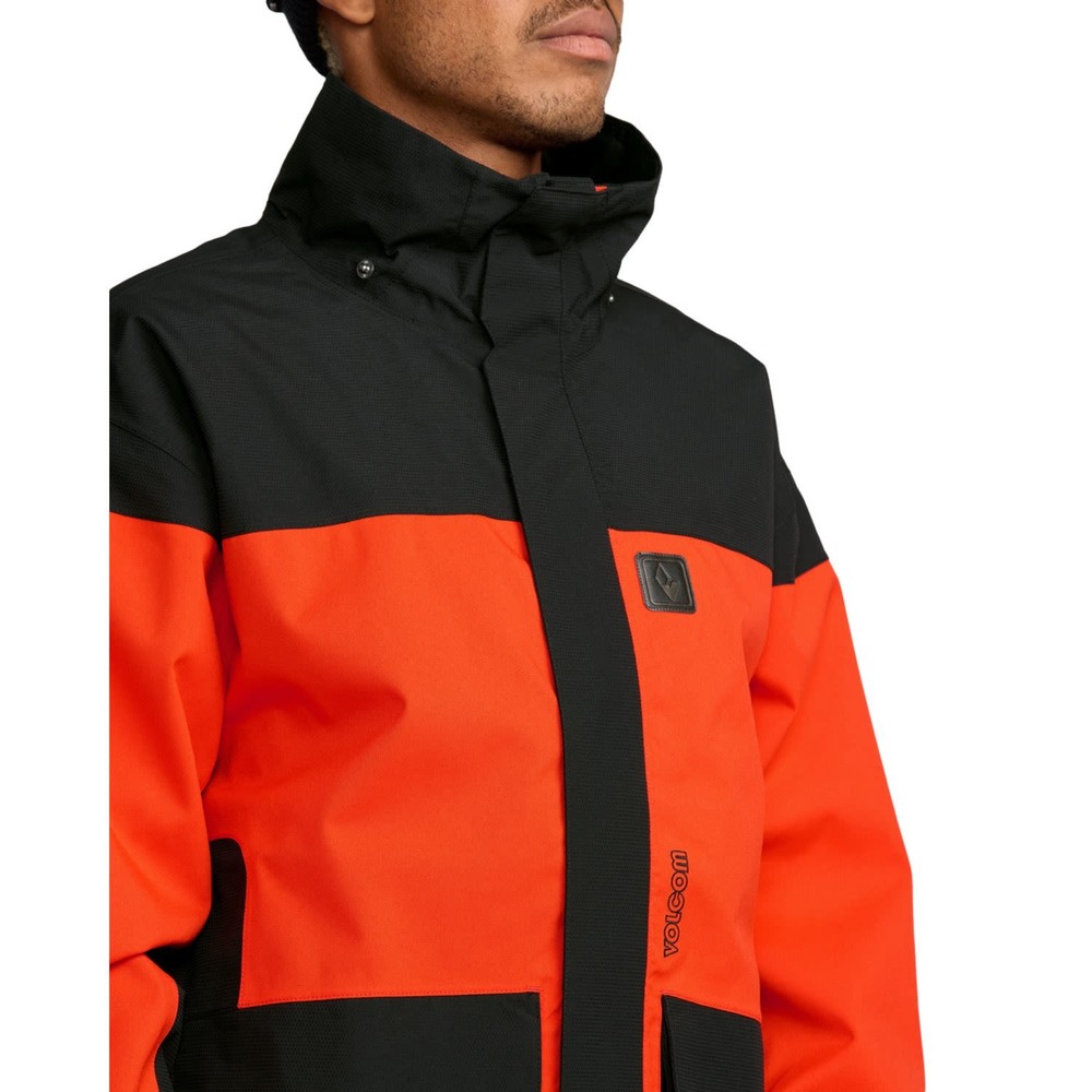 Volcom Kleveland Men's Winter Jacket, Orange Shock, Large