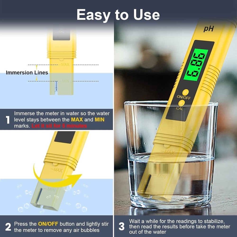 2025 pH Meter with Certification - Perfect for Hydroponics, Pools & More