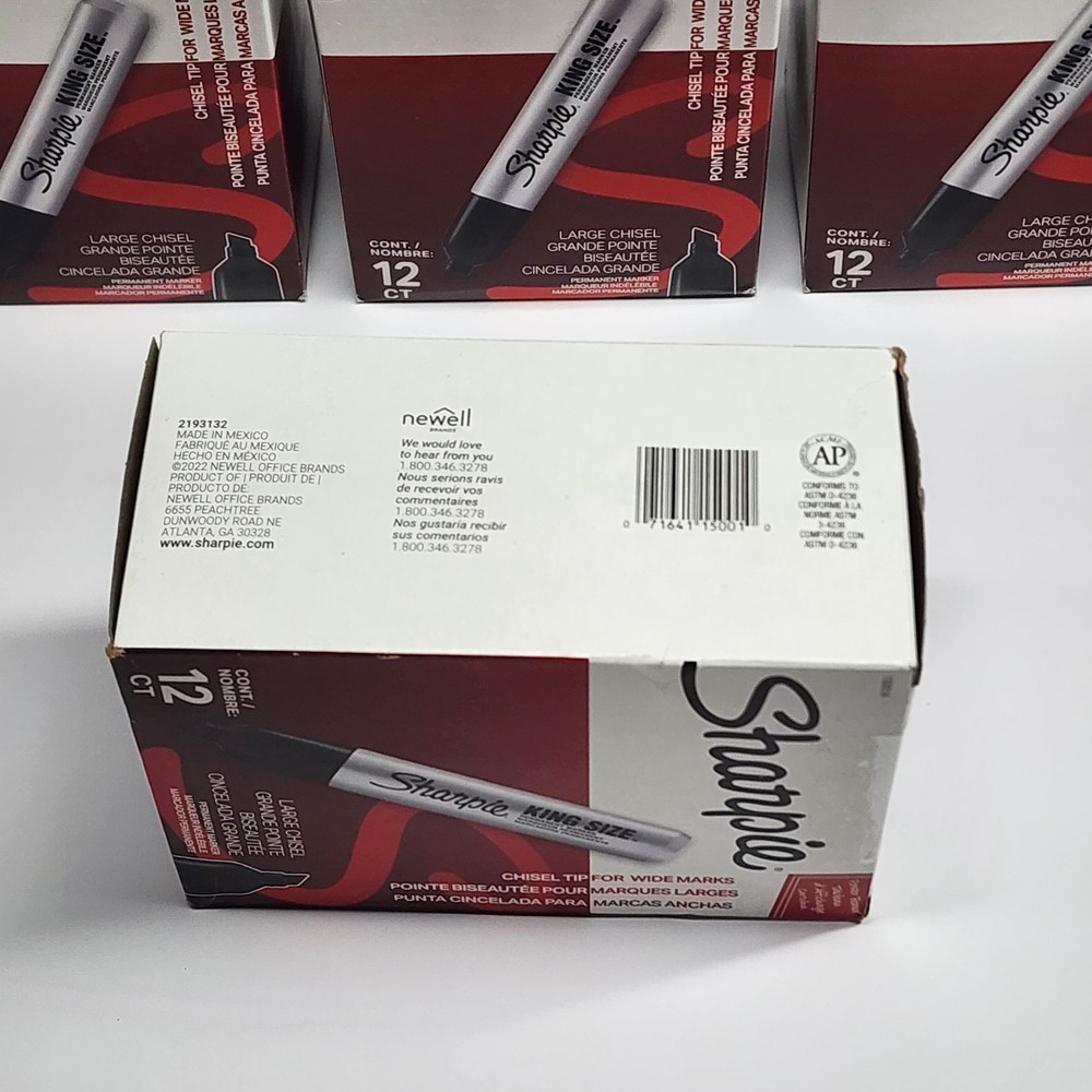 Sharpie - King Size Permanent Markers Chisel Tip Black - 48 Pack