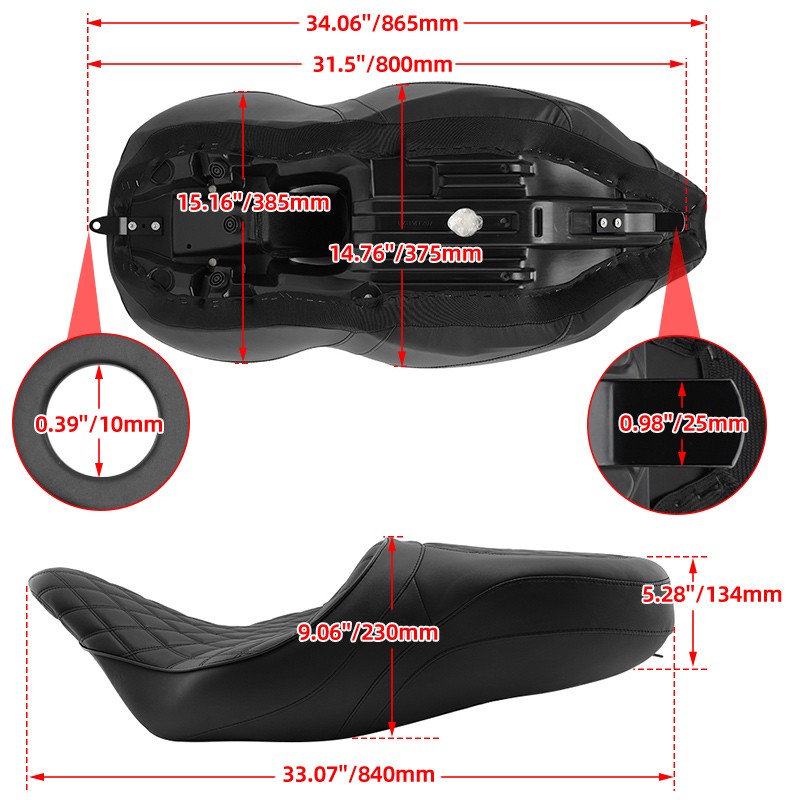 Driver Passenger Seat For Harley Touring Street Glide Road King 1997-2007