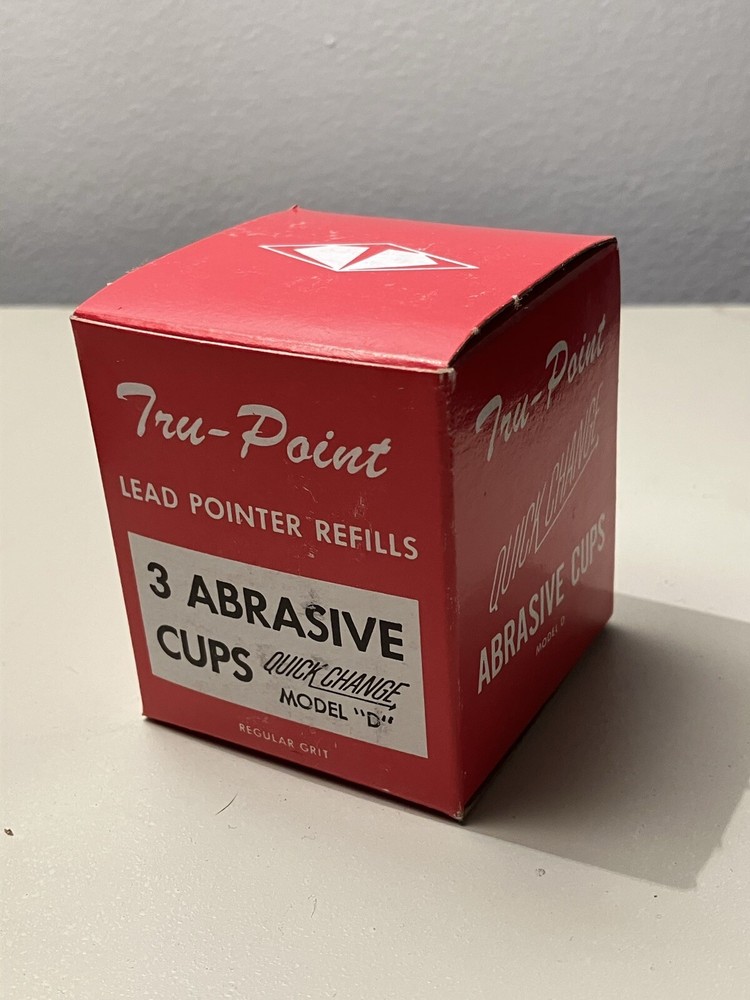 Vintage NOS Tru-Point Lead Pointer Refill (3) Abrasive Cups For Model D