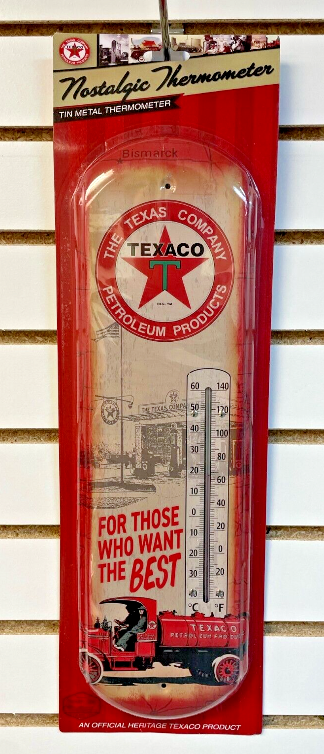 NEW! Gas & Oil TEXACO - Indoor Outdoor Metal Tin 17" Thermometer Nostalgic 40265