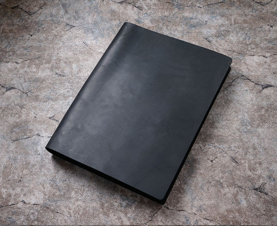 A4 Writing notes Notebook travel Diary Notepad handmade cow leather black Q271