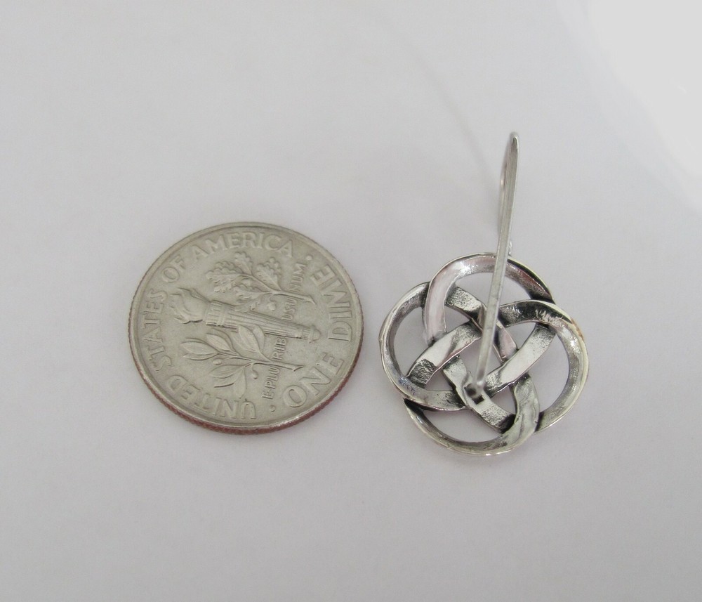 Sterling Silver 16mm Celtic affixed hook earrings #4399