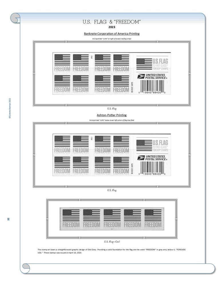 2023 U.S. Regular Issue Plate Block Supplement (White Ace Alternative)