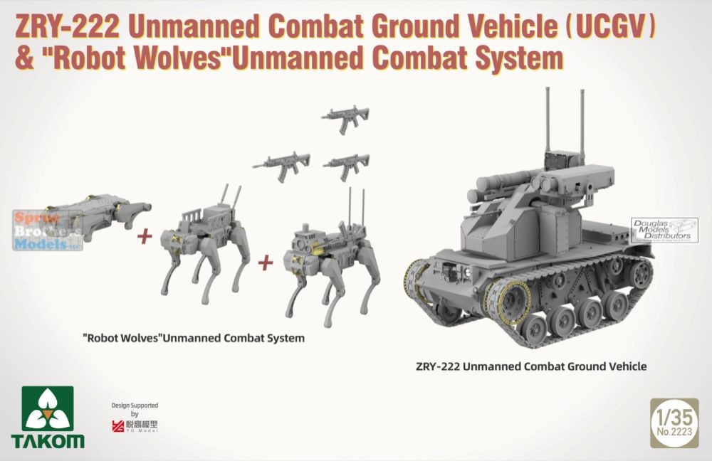 TAK02223 1:35 Takom ZRY222 Unmanned Combat Ground Vehicle & Robot Wolves