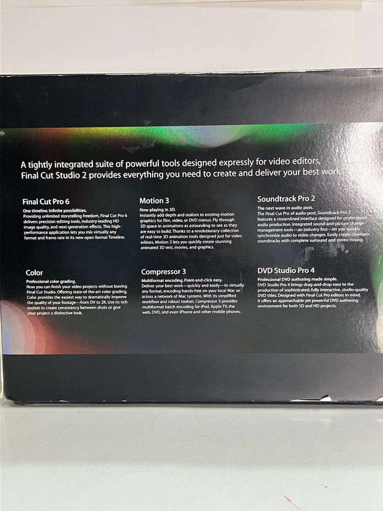 Apple Final Cut Studio 2 Academic HD Video Editing Software Suite DVD Mac OS X