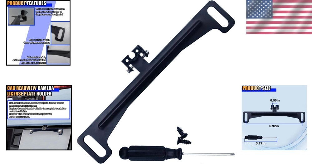 Waterproof Reverse Camera Mount for US License Plates - Easy Installation
