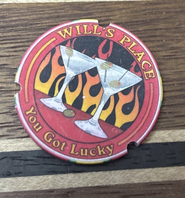 Will’s Place Casino Chip Fantasy Advertising Sample Notched