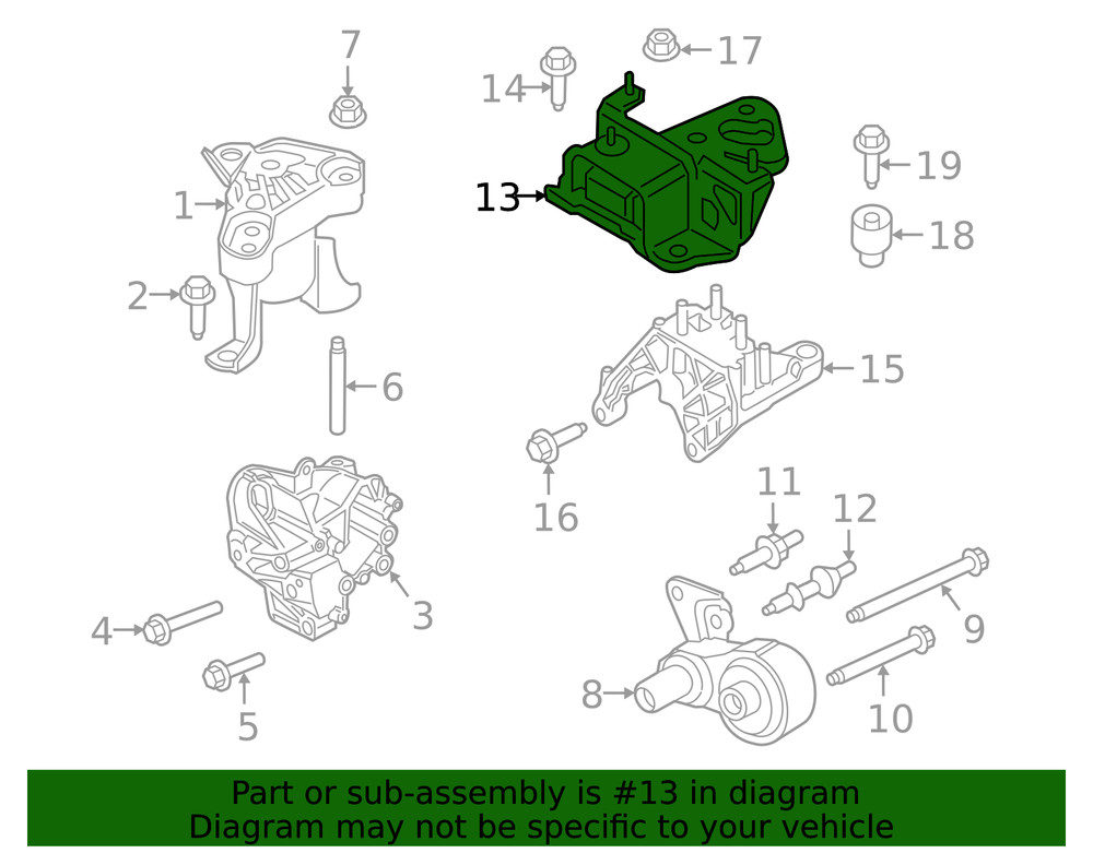 Genuine Ford Engine Mount Bracket C1BZ-6068-C