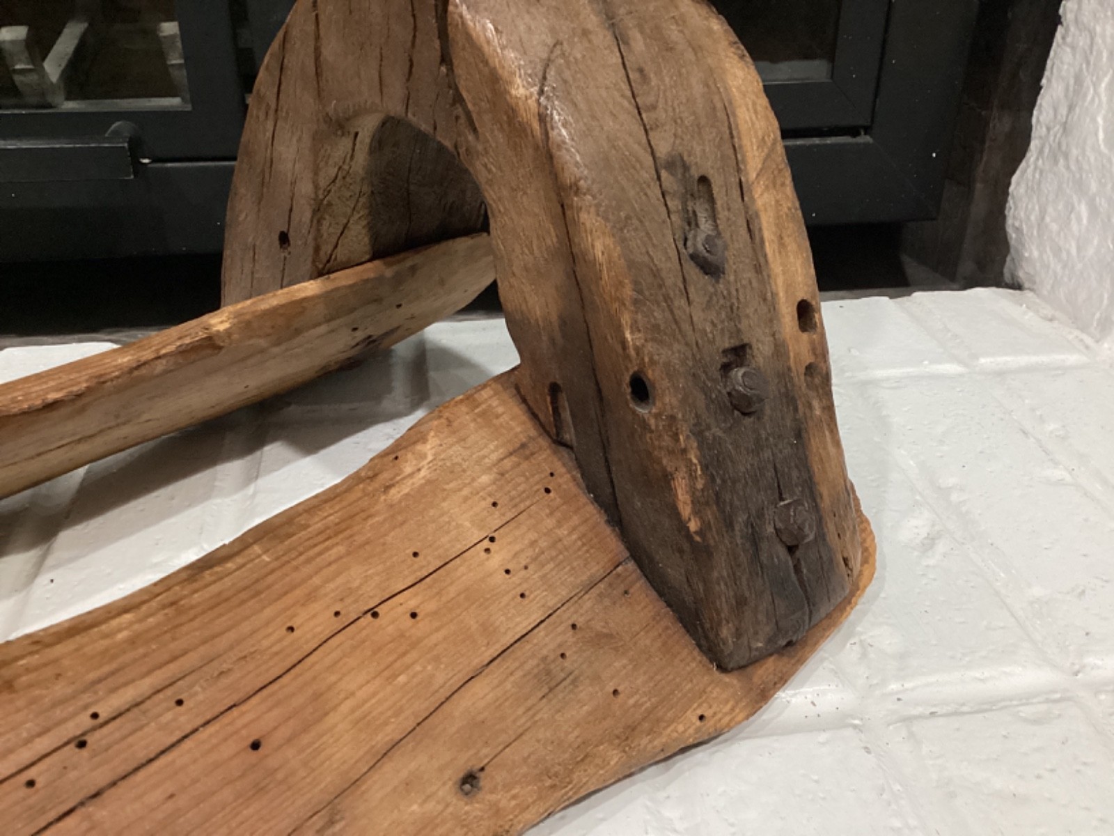 Old Antique Primitive Hand Carved Wooden Saddle Western Americana