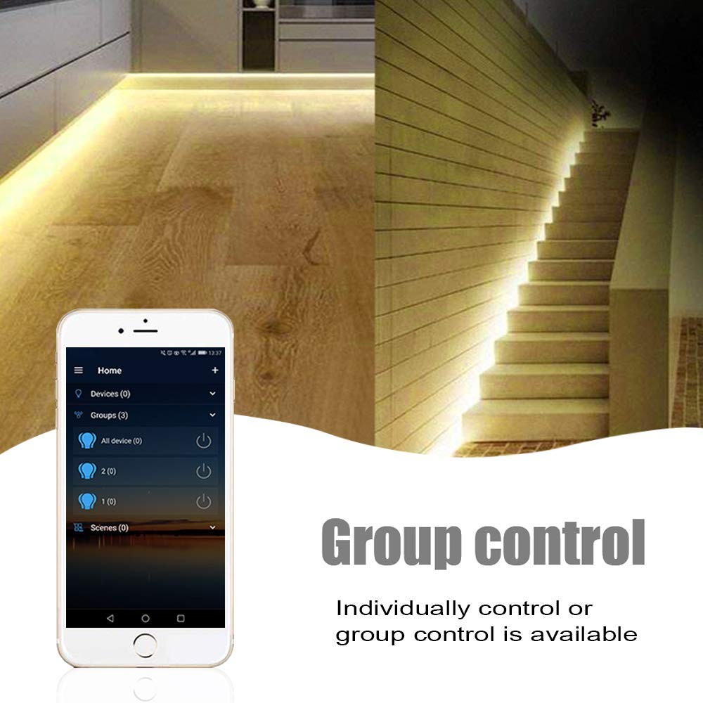 Sumaote Single Color LED Strip Lights WiFi Controller, Compatible with White