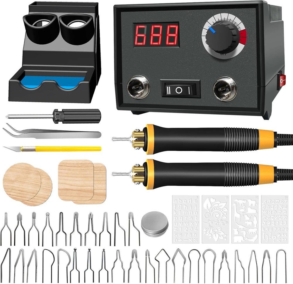 Professional Wood Burning Tool Kit with Adjustable Temperature and Tips
