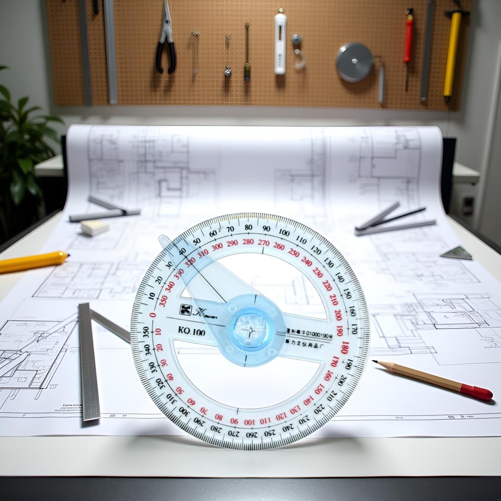 Blue 360 Degree Angle Measure Circle Protractor 360 Degree Plastic Protractor...