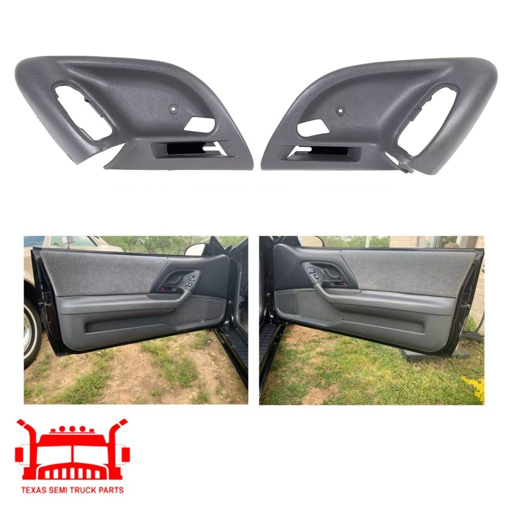 1 Pair Left Right Side Door Panel Handle Trim Plastic For 1993-1999 Chevy Camaro
