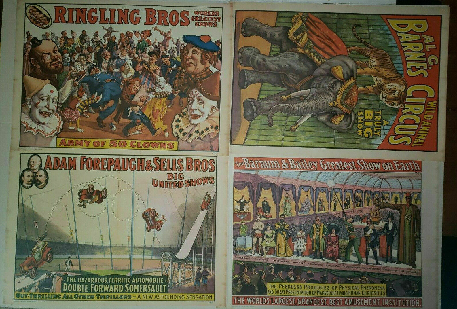 Vintage 1960 Circus World Museum Poster Set of 4 Posters New Old Stock