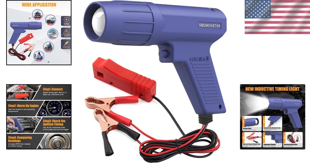 Strobe Timing Light Gun with Ergonomic Handle for Easy Engine Timing Adjustments