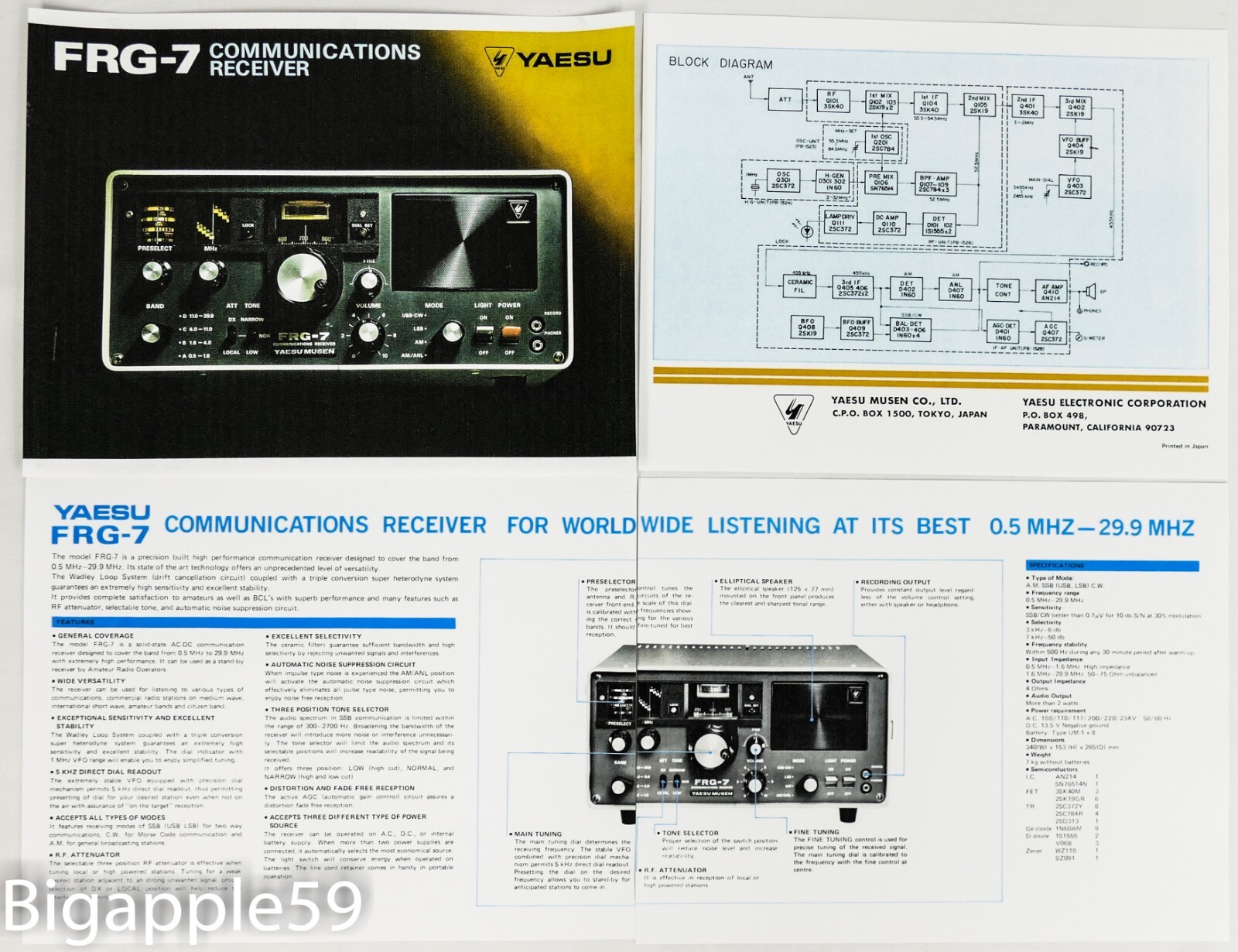Yaesu FRG-7 Shortwave Radio Receiver *CLASSIC DX KING* Wadley Loop Design
