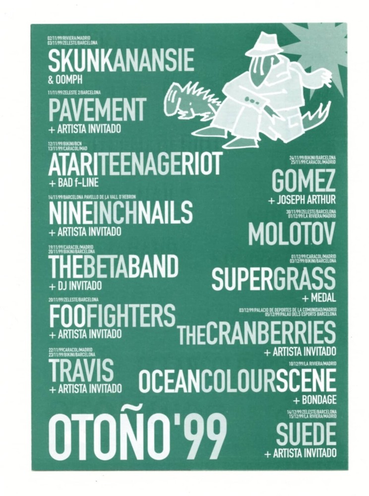 Foo Fighters Handbill 1999 Sala Zeleste Barcelona