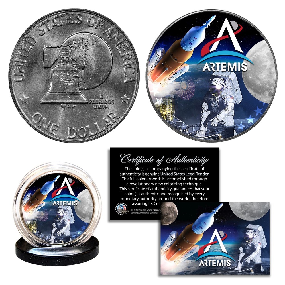 ARTEMIS Program NASA Authentic 1976 U.S. Bicentennial IKE Eisenhower Dollar Coin