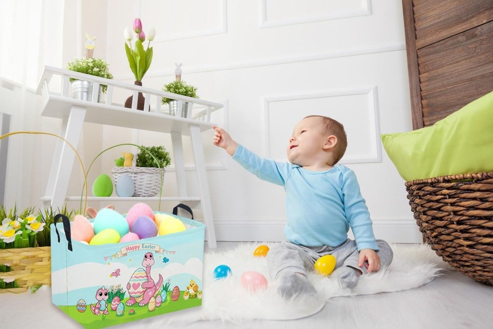 Sanjiaofen Rectangular Easter Dinosaur Basket,Dinosaur Basket.Cute Baskets fo...
