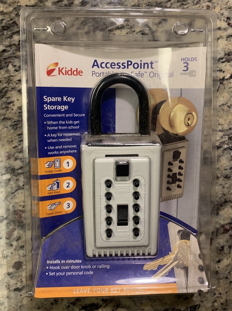Kidde KeySafe Access Point Portable Push Button Holds 3 Keys New