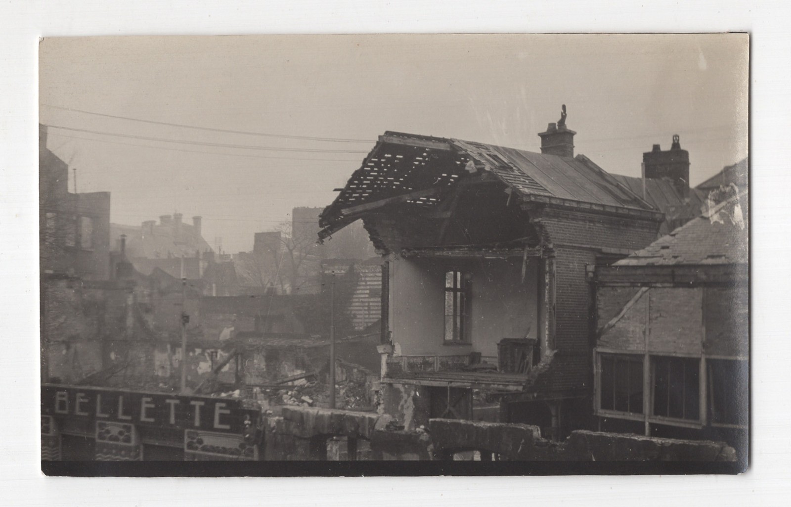 Ruins of Amiens , France, from the Hotel du Commerce, 1919, Old photo
