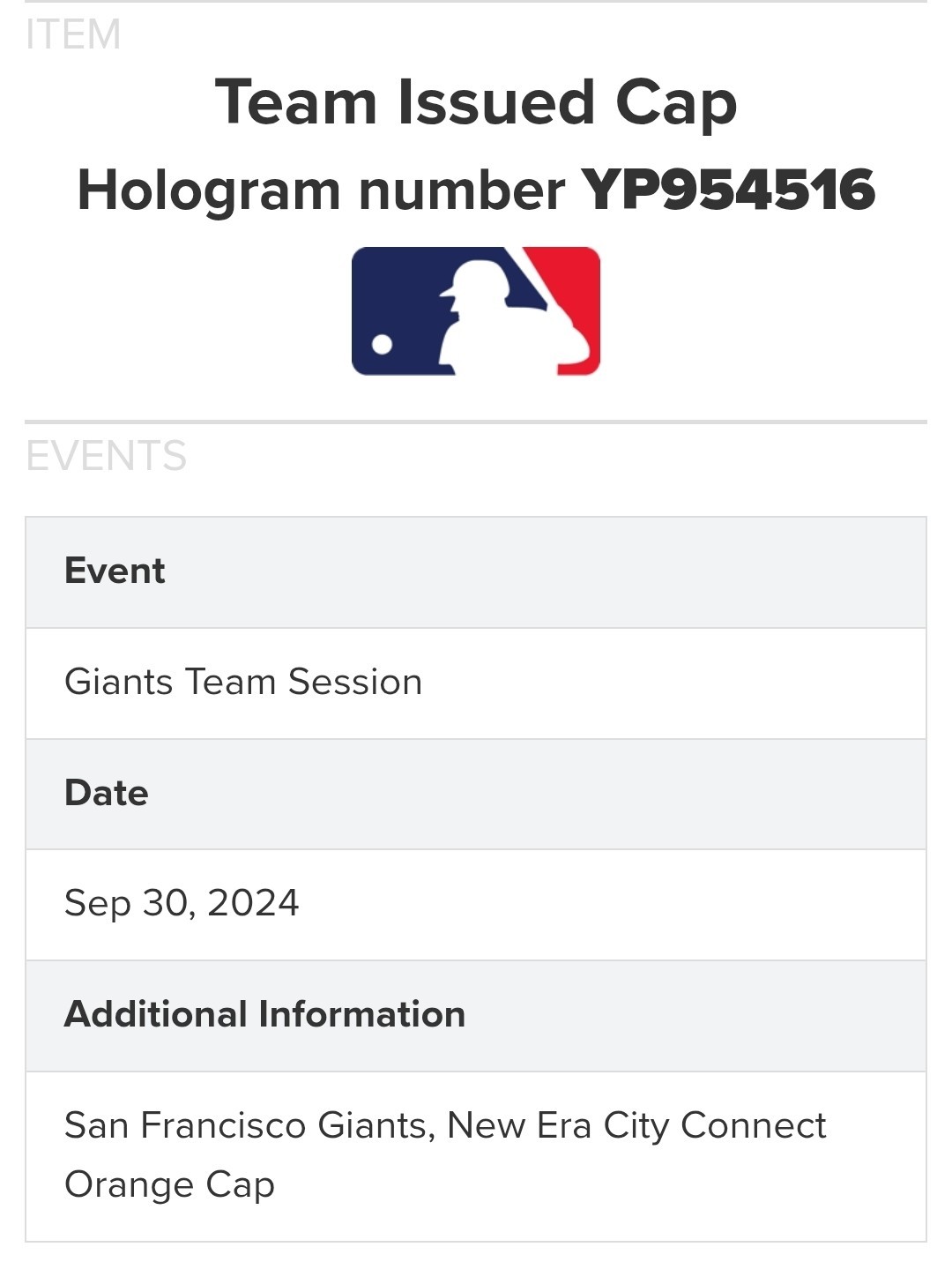 San Francisco Giants City Connect Team Issued MUSA New Era Fitted 7 3/8 Hat/Cap