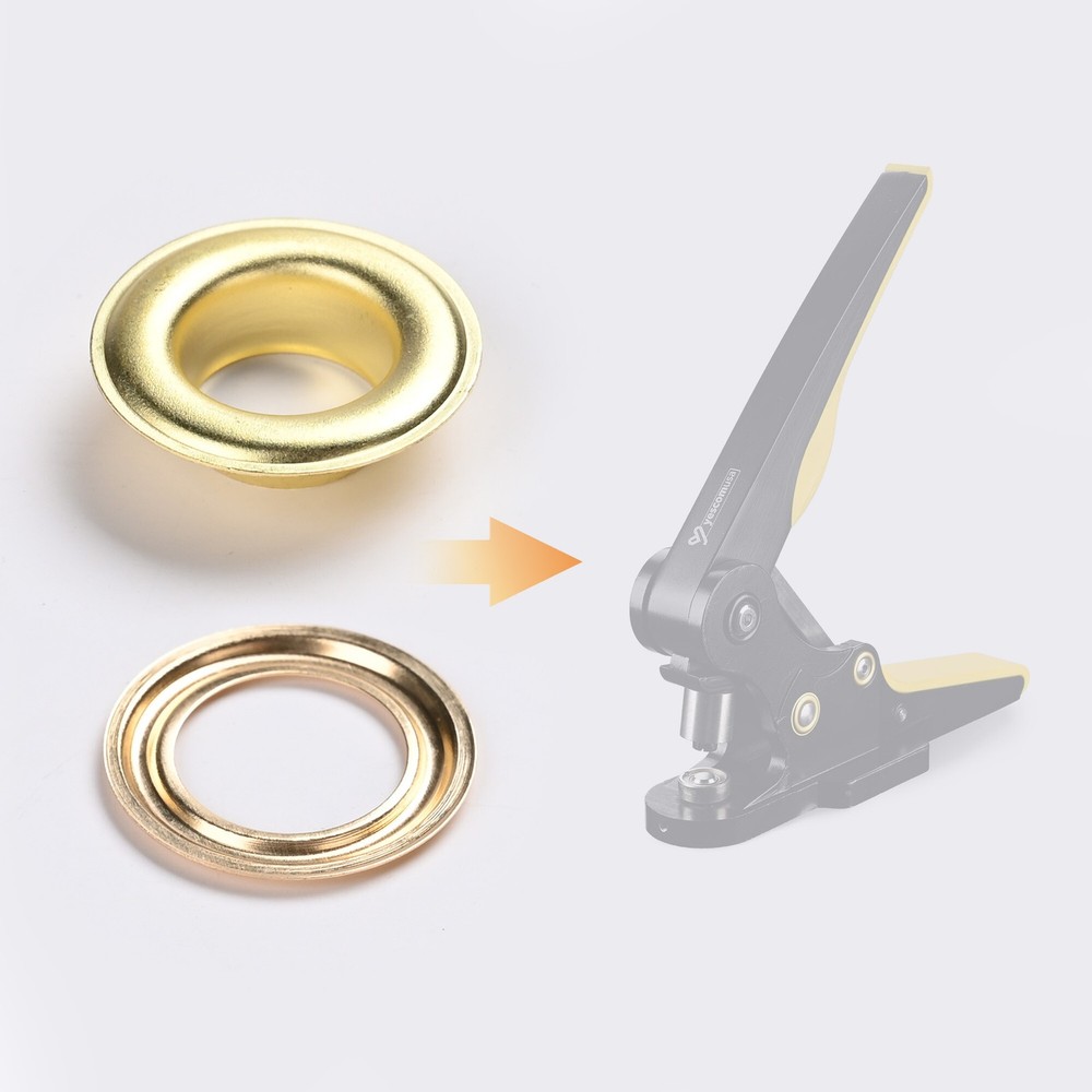 500 pcs Solid Brass Grommet Kit 3/8 inch Size #2 Eyelets Washers