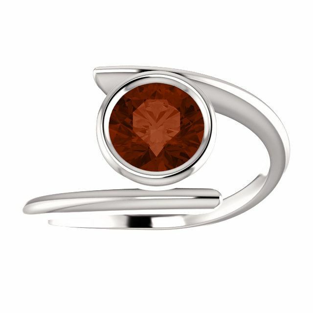 Sterling Silver Round Cut Solitaire Ring Setting - Modern Bypass Style Ring Moun