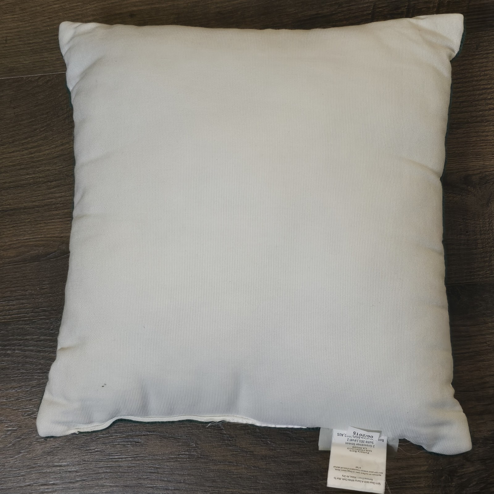 Pottery Barn Boston Tall Ship Pillow 12x12 Green Navy Embroidered Cotton