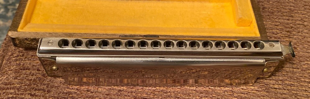 Vintage Hohner 64 Chromonica Professional Harmonica with Original Case