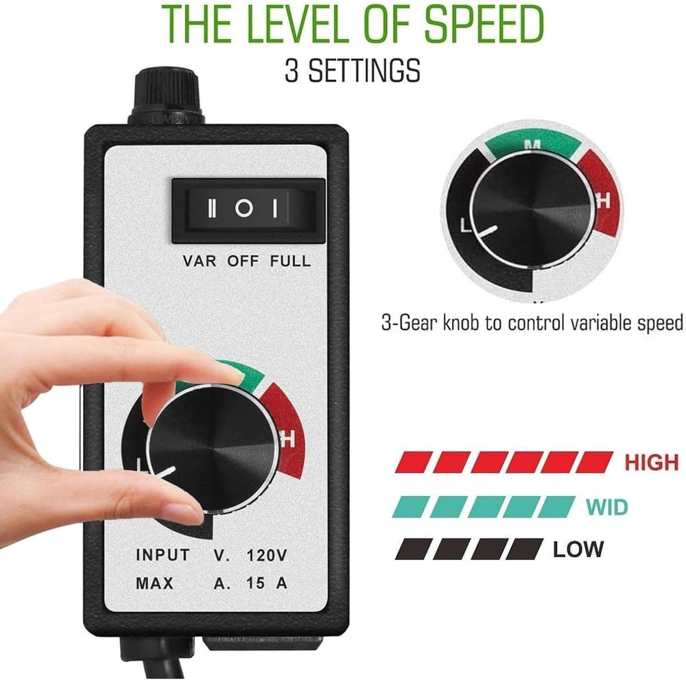 AC Motor Speed Controller 120V 15A Max Electronic Fan Speed Controller Variab...