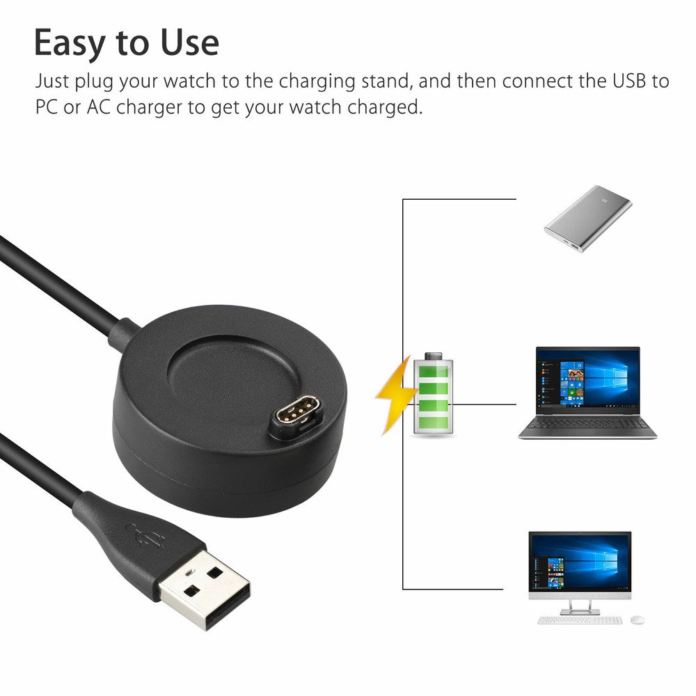 For Garmin Fenix 6X 6S 5S 5X Pro Watch USB Charging Cable Charger Dock Sync Data